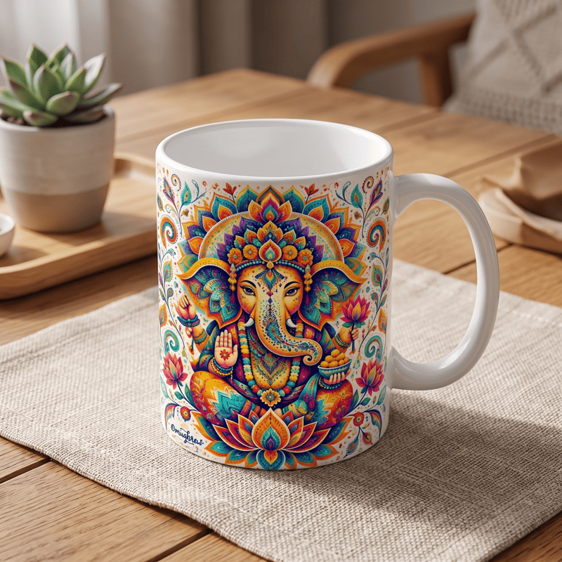 Olivenorma Ganesha Wisdom Good Fortune Ceramic Cup - 450ml / 15oz - image 0