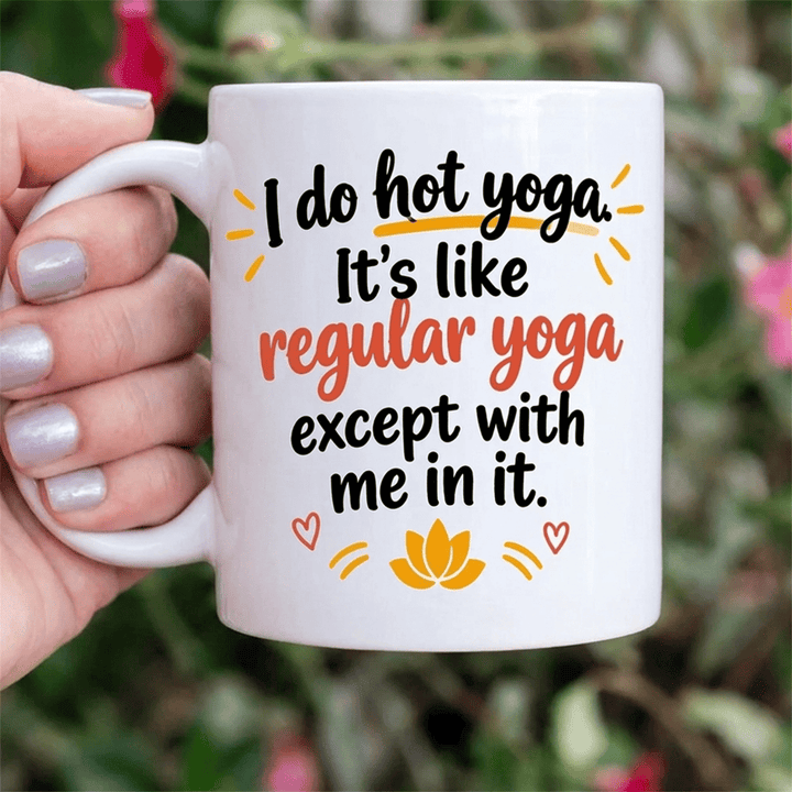 Olivenorma Hot Yoga Funny Quote Lotus Ceramic Cup - 450ml / 15oz - image 0