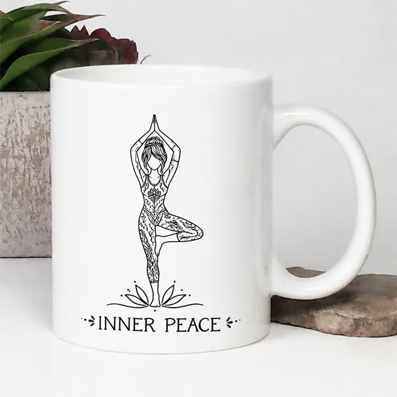 Olivenorma Yoga Tree Pose Inner Peace Ceramic Cup - image 1