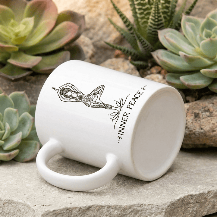 Olivenorma Yoga Tree Pose Inner Peace Ceramic Cup - image 3