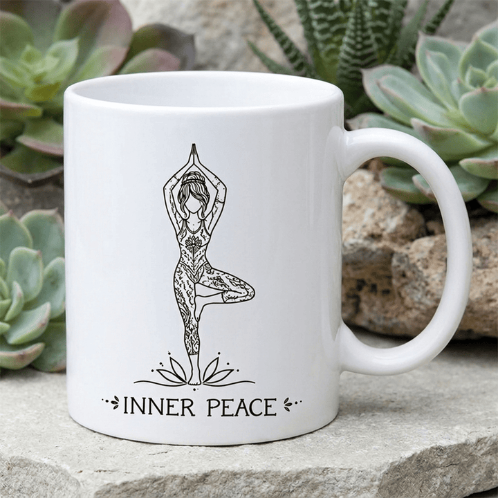 Olivenorma Yoga Tree Pose Inner Peace Ceramic Cup - image 4