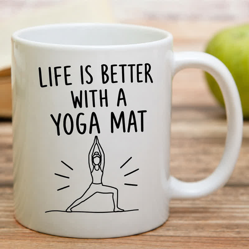 Olivenorma Yoga Line Art Wellness Mindful Living Ceramic Cup - image 1