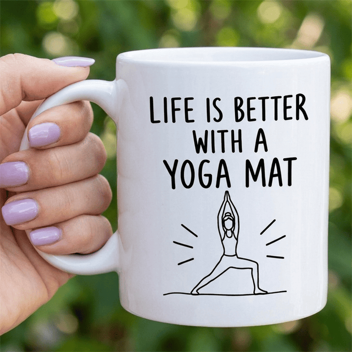 Olivenorma Yoga Line Art Wellness Mindful Living Ceramic Cup - 450ml / 15oz - image 0