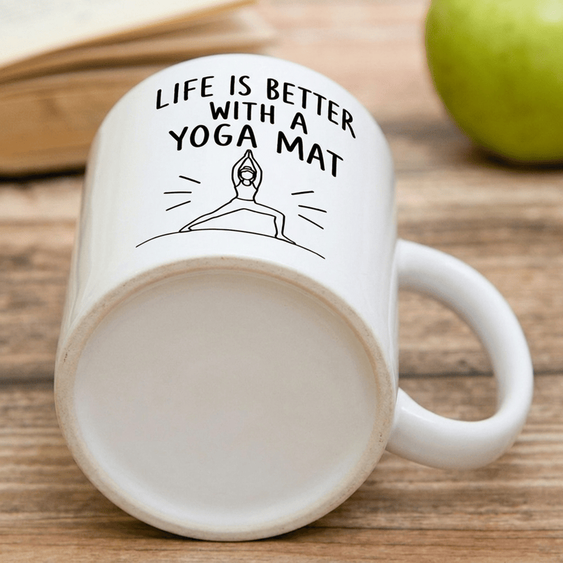 Olivenorma Yoga Line Art Wellness Mindful Living Ceramic Cup - image 2