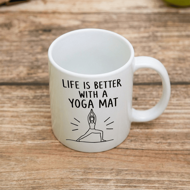 Olivenorma Yoga Line Art Wellness Mindful Living Ceramic Cup - image 4