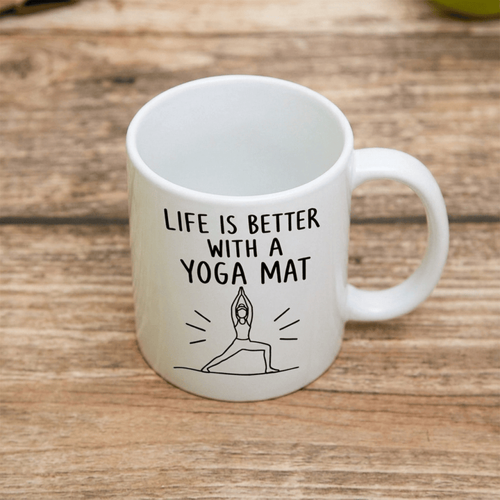 Olivenorma Yoga Line Art Wellness Mindful Living Ceramic Cup - image 4