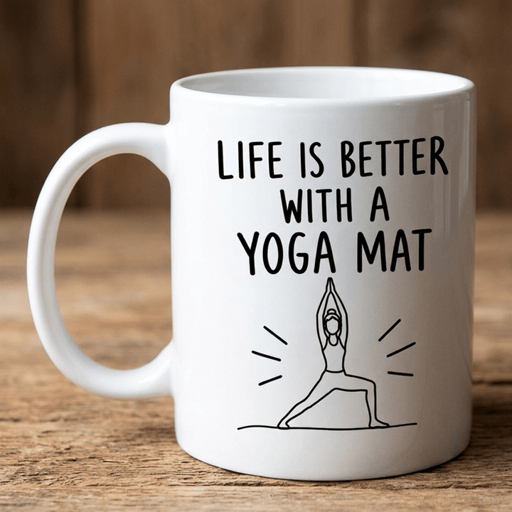 Olivenorma Yoga Line Art Wellness Mindful Living Ceramic Cup - image 3