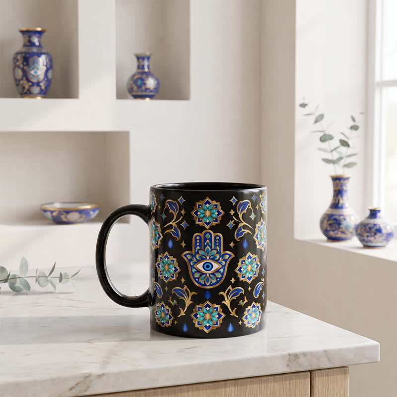 Olivenorma Hamsa Hand Evil Eye Blessing Protection Ceramic Cup - image 6