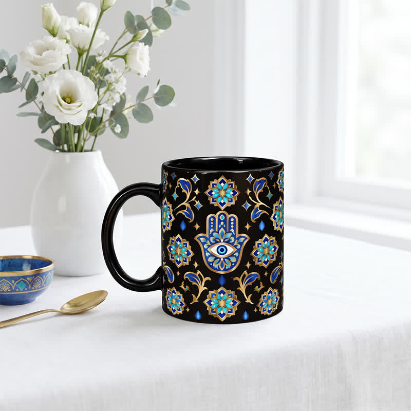 Olivenorma Hamsa Hand Evil Eye Blessing Protection Ceramic Cup - image 7