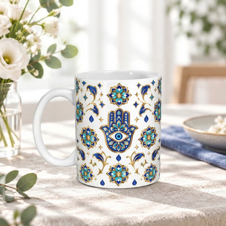 Olivenorma Hamsa Hand Evil Eye Blessing Protection Ceramic Cup - image 2