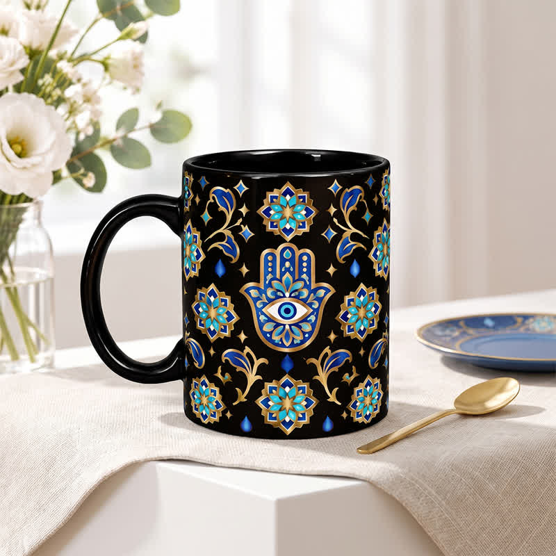 Olivenorma Hamsa Hand Evil Eye Blessing Protection Ceramic Cup - image 8