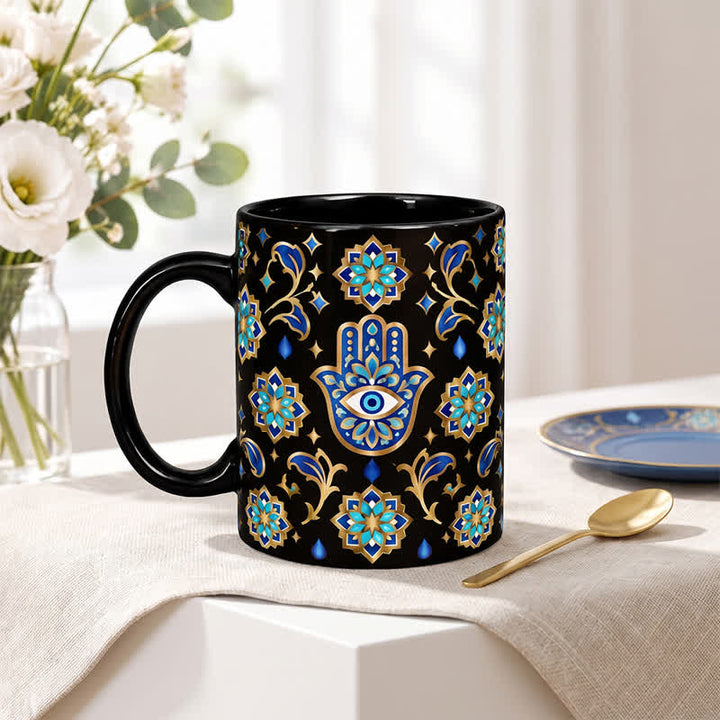 Olivenorma Hamsa Hand Evil Eye Blessing Protection Ceramic Cup - image 8