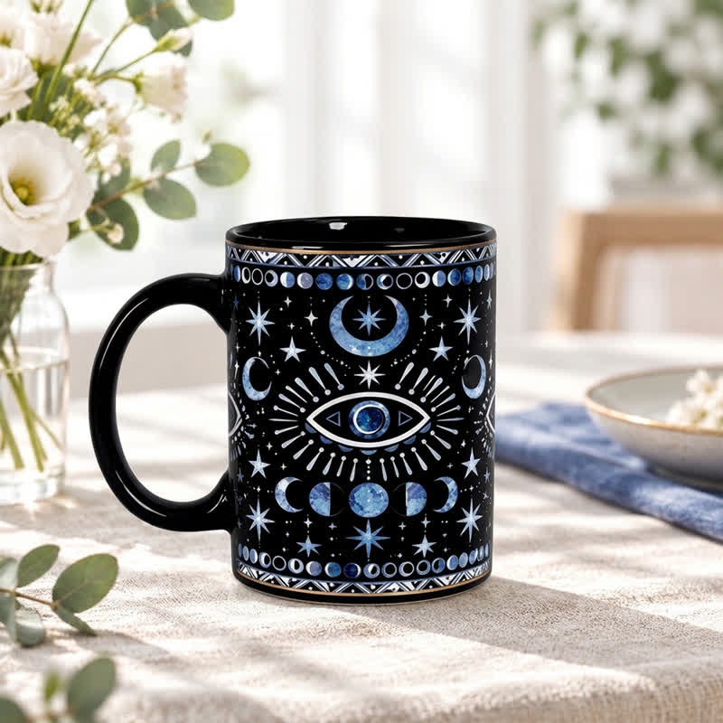 Olivenorma Celestial Evil Eye Moon Phase Star Protection Ceramic Cup - image 1