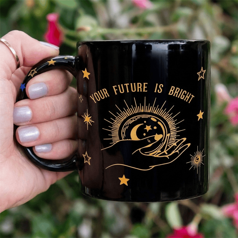 Olivenorma Fortune Hand Celestial Bright Future Ceramic Cup - Black - 450ml / 15oz - image 4