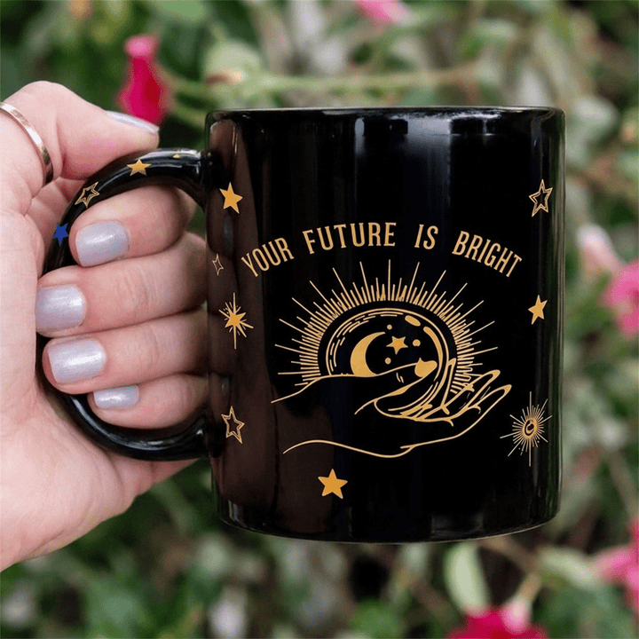 Olivenorma Fortune Hand Celestial Bright Future Ceramic Cup - Black - 450ml / 15oz - image 4