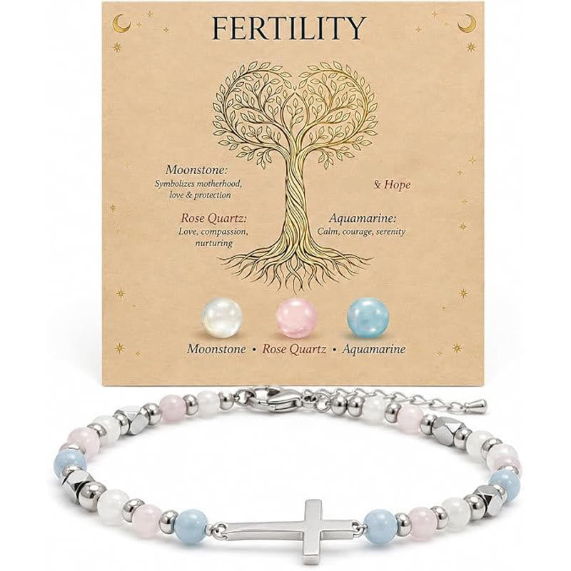 FREE Today: Natural Pink Zebra Stone Faith Cross Bracelet Overwhelmed Inspirational Jewelry Gift - Moonstone&Rose Quartz&Aquamarine - image 10