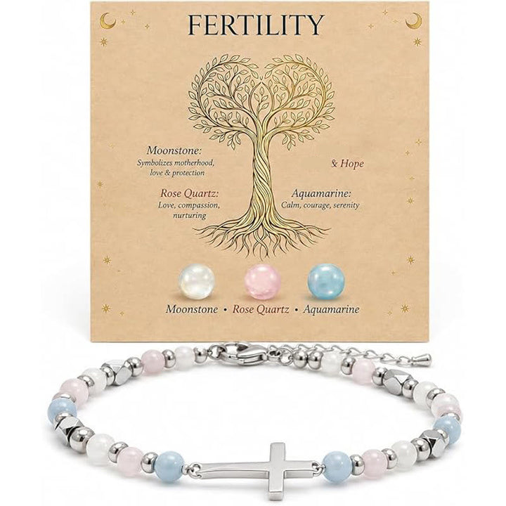 FREE Today: Natural Pink Zebra Stone Faith Cross Bracelet Overwhelmed Inspirational Jewelry Gift - Moonstone&Rose Quartz&Aquamarine - image 10