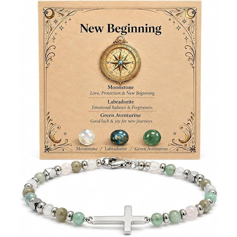 FREE Today: Natural Pink Zebra Stone Faith Cross Bracelet Overwhelmed Inspirational Jewelry Gift - Moonstone&Labradorite&Green Aventurine - image 11