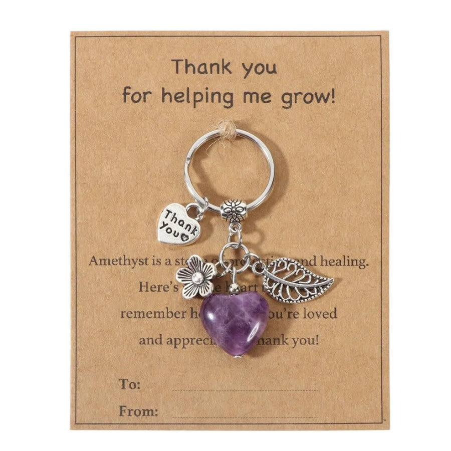 FREE Today: Thank You Crystal Healing Stone Keychain Gift for Women - Thank You Help Me Grow Teacher Gifts - Amethyst - image 22
