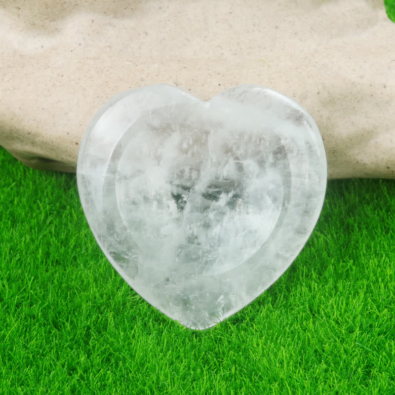 FREE Today: Natural Crystal Worry Stone Bulk Healing Crystals for Anxiety Relief - Clear Crystal - Heart - image 4