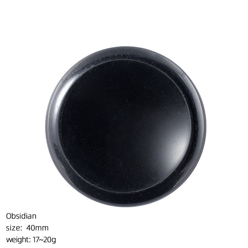 FREE Today: Natural Crystal Worry Stone Bulk Healing Crystals for Anxiety Relief - Obsidian - Round - image 32