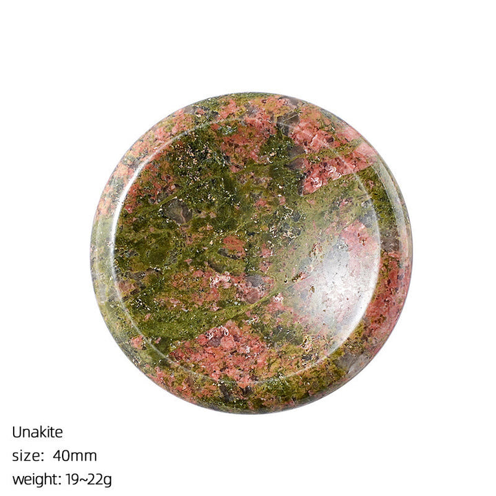 FREE Today: Natural Crystal Worry Stone Bulk Healing Crystals for Anxiety Relief - Unakite - Round - image 52