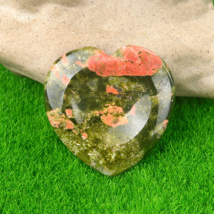 FREE Today: Natural Crystal Worry Stone Bulk Healing Crystals for Anxiety Relief - Unakite - Heart - image 51