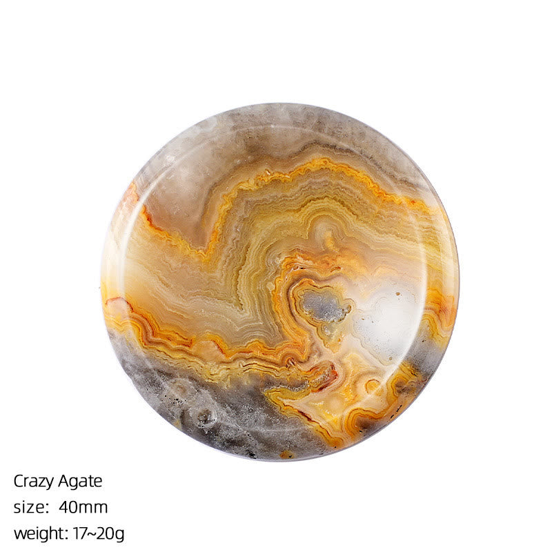 FREE Today: Natural Crystal Worry Stone Bulk Healing Crystals for Anxiety Relief - Crazy Agate - Round - image 75