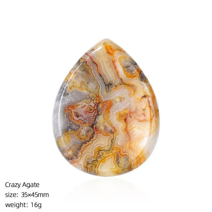 FREE Today: Natural Crystal Worry Stone Bulk Healing Crystals for Anxiety Relief - Crazy Agate - Teardrop - image 73