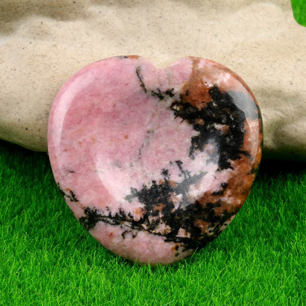 FREE Today: Natural Crystal Worry Stone Bulk Healing Crystals for Anxiety Relief - Rhodonite - Heart - image 84