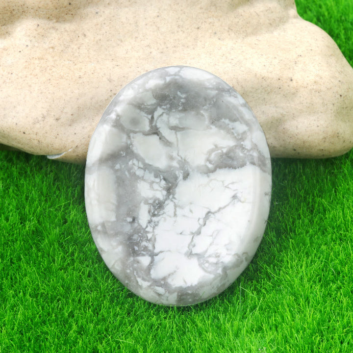 FREE Today: Natural Crystal Worry Stone Bulk Healing Crystals for Anxiety Relief - White Turquoise - Oval - image 95