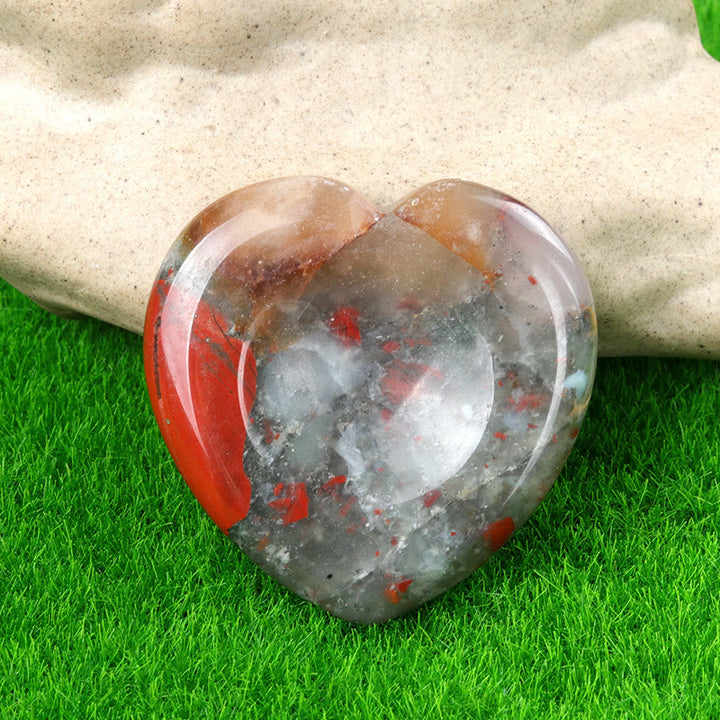FREE Today: Natural Crystal Worry Stone Bulk Healing Crystals for Anxiety Relief - Dragon Blood Stone - Heart - image 100