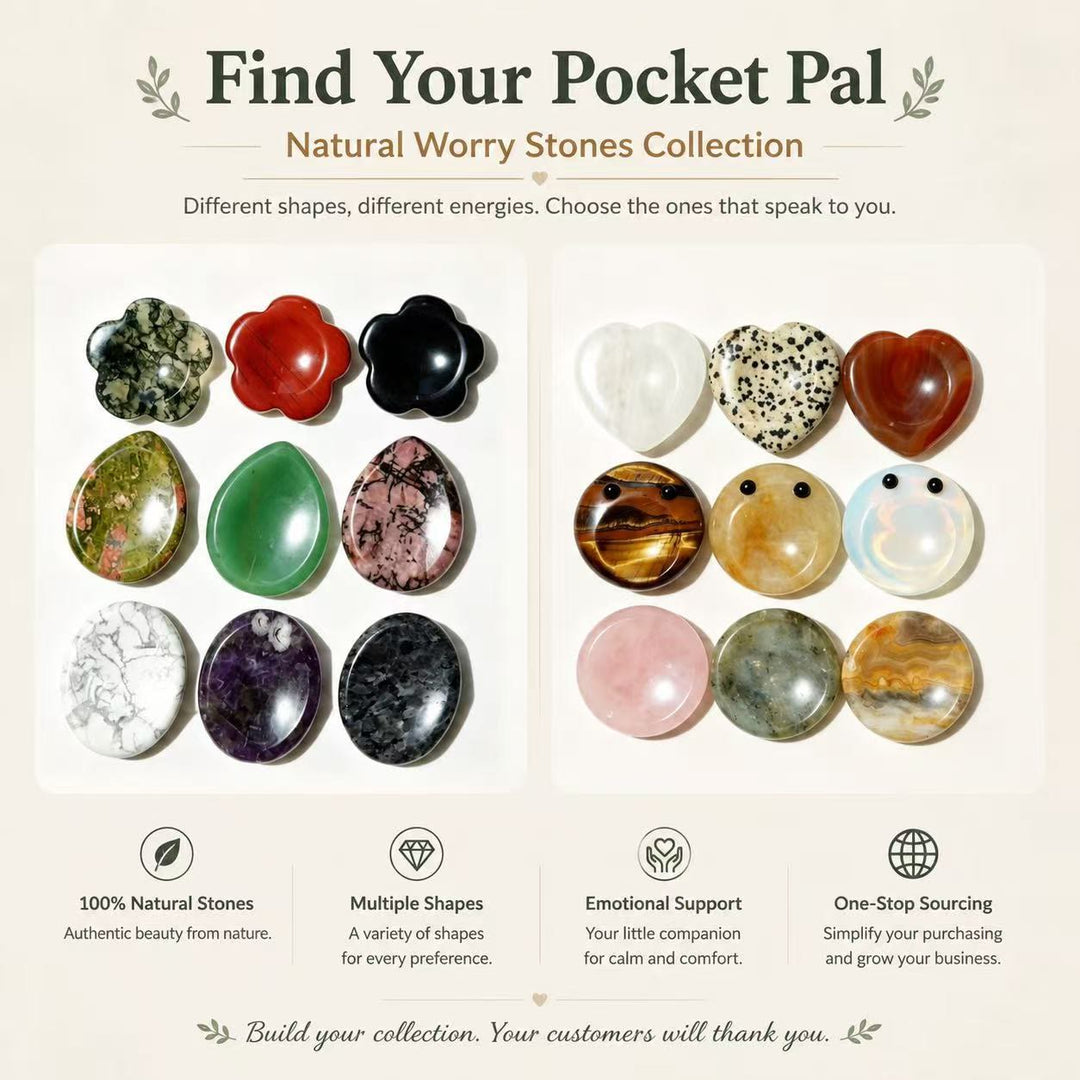 FREE Today: Natural Crystal Worry Stone Bulk Healing Crystals for Anxiety Relief - image 104