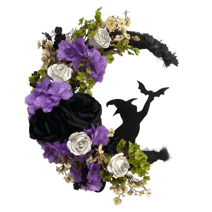 Olivenorma Straw Foam Silk Flower Halloween Witch Symbol Door Decoration - image 8