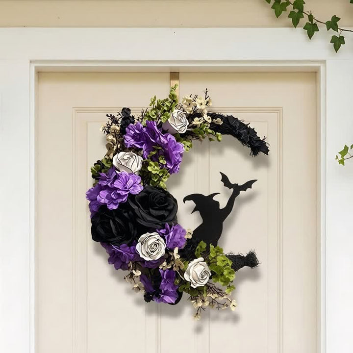 Olivenorma Straw Foam Silk Flower Halloween Witch Symbol Door Decoration - image 5