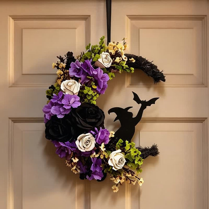 Olivenorma Straw Foam Silk Flower Halloween Witch Symbol Door Decoration - image 1