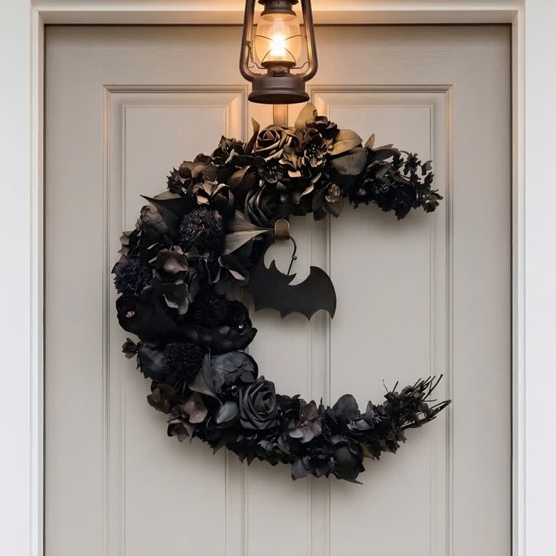 Olivenorma Straw Foam Plastic Silk Flower Gothic Mysterious Symbol Door Decoration - image 2