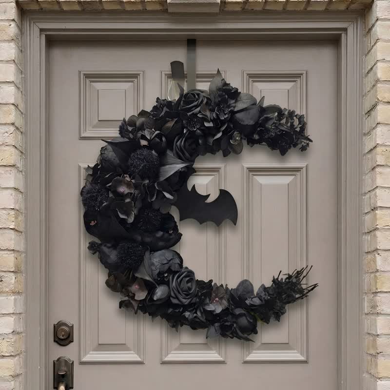 Olivenorma Straw Foam Plastic Silk Flower Gothic Mysterious Symbol Door Decoration - image 1