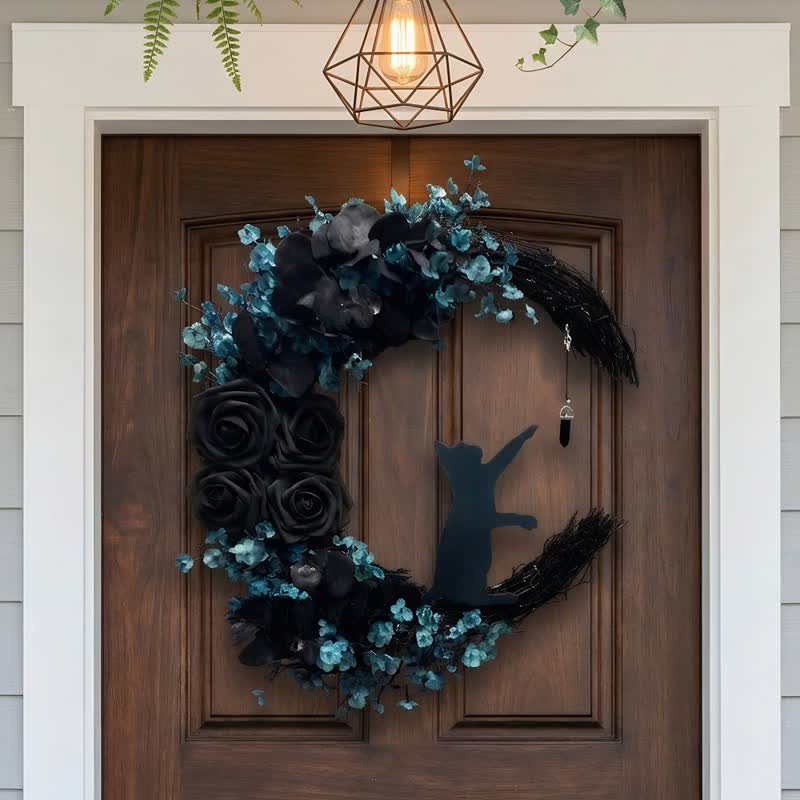 Olivenorma Straw Foam Silk Flower Mystical Protection Symbol Door Decoration - Without Led Light - image 0