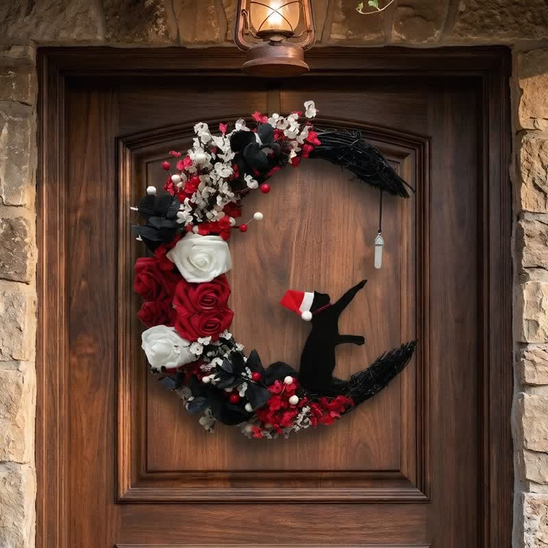 Olivenorma Plastic Foam Straw Nonwoven Flannel Silk Flower Joyful Festive Symbol Door Decoration - Without Led Light - image 0