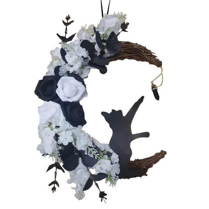 Olivenorma Plastic Dried Twigs Wood Cutout Cat Wreath Mysterious Protection Symbol Door Decoration - image 7