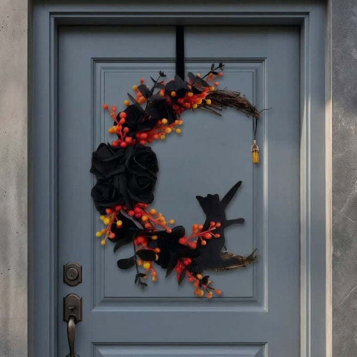 Olivenorma Plastic Dried Twigs Wood Cutout Cat Wreath Mysterious Protection Symbol Door Decoration - image 17