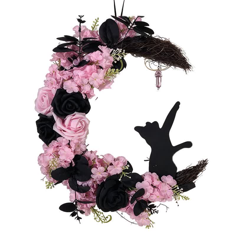 Olivenorma Plastic Dried Twigs Wood Cutout Cat Wreath Mysterious Protection Symbol Door Decoration - image 15