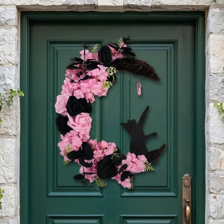 Olivenorma Plastic Dried Twigs Wood Cutout Cat Wreath Mysterious Protection Symbol Door Decoration - image 13