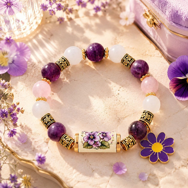 FREE Today: Handmade Bohemian Natural Stone Birth Flower Beaded Bracelet for Women - image 4