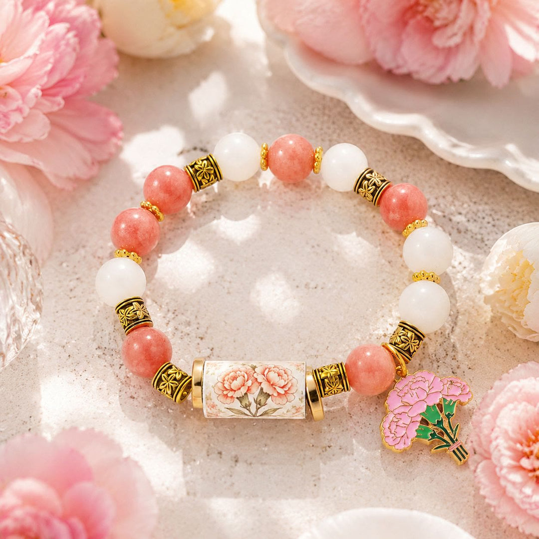 FREE Today: Handmade Bohemian Natural Stone Birth Flower Beaded Bracelet for Women - image 1