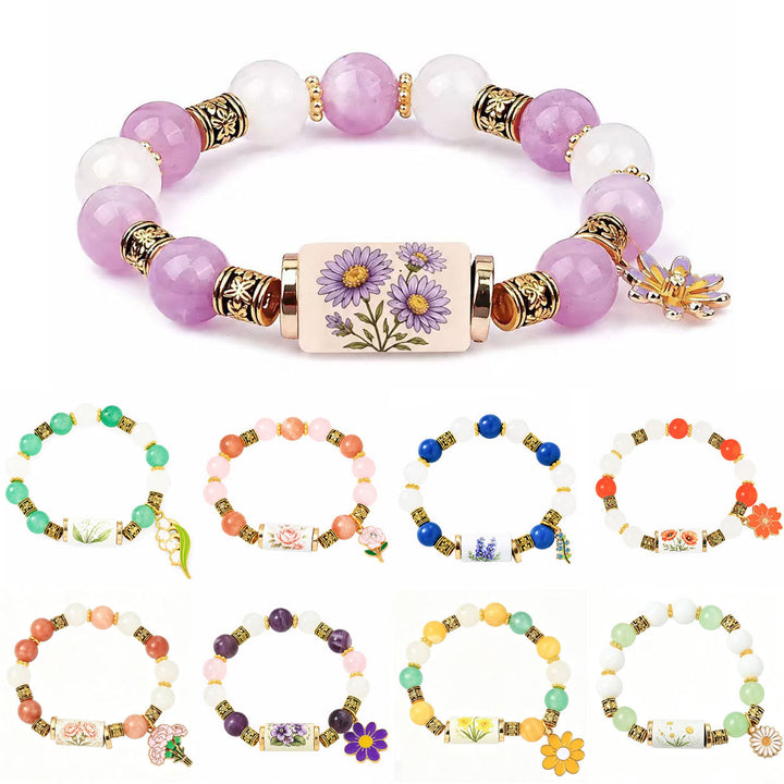 FREE Today: Handmade Bohemian Natural Stone Birth Flower Beaded Bracelet for Women - image 19