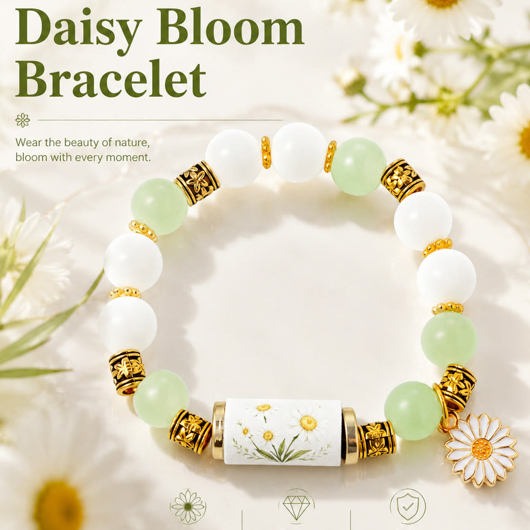 FREE Today: Handmade Bohemian Natural Stone Birth Flower Beaded Bracelet for Women - April Daisy - image 7