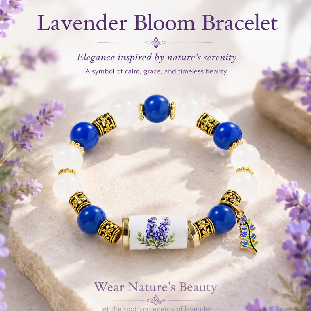 FREE Today: Handmade Bohemian Natural Stone Birth Flower Beaded Bracelet for Women - July Larkspur - image 11