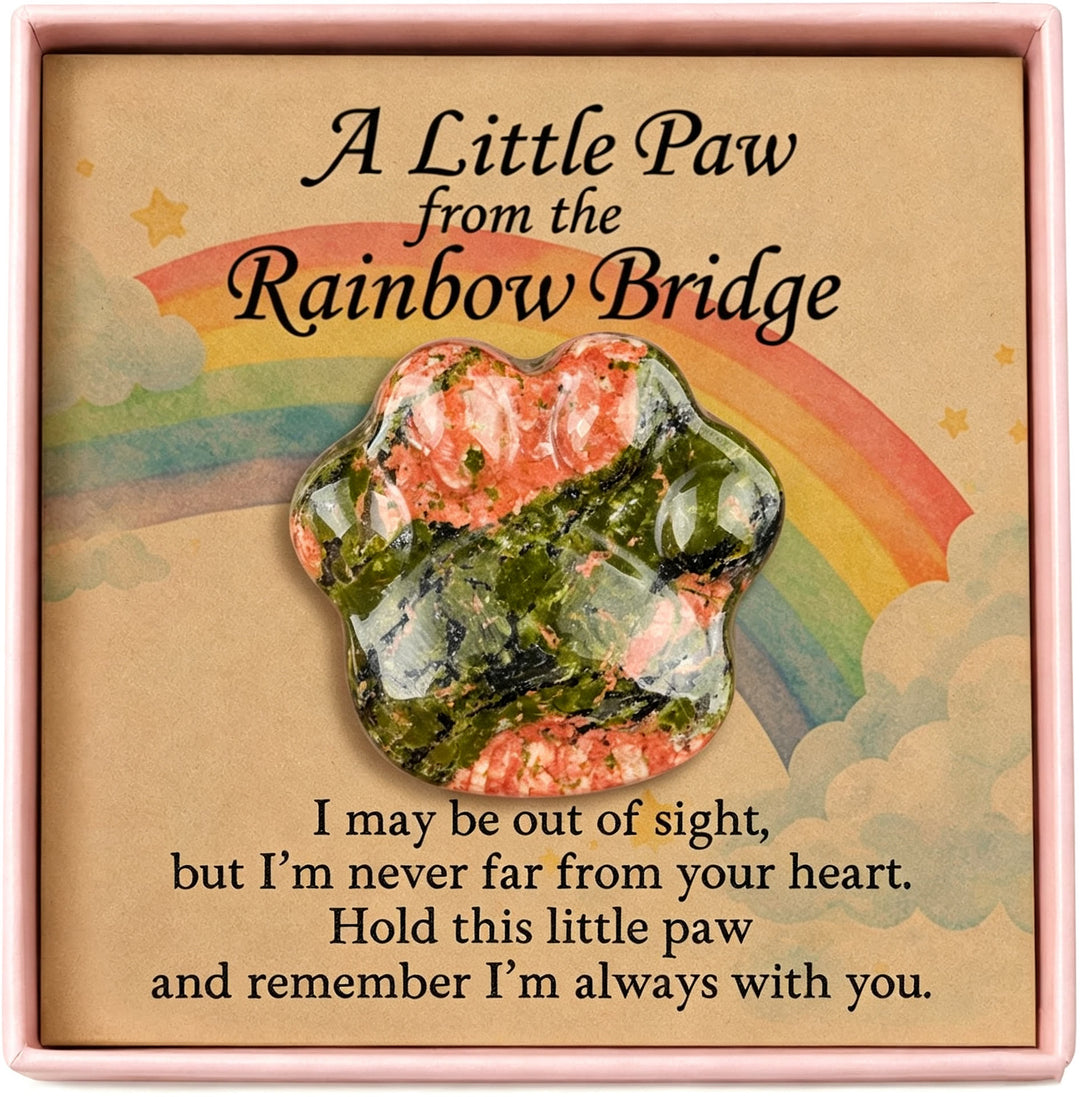 FREE Today: Healing Crystal Dog Cat Paw Memorial Gift-Rainbow Bridge Pet Loss Keepsake with Sympathy Card Bereavement Gift - Red Jasper - Card Style 1 - image 26